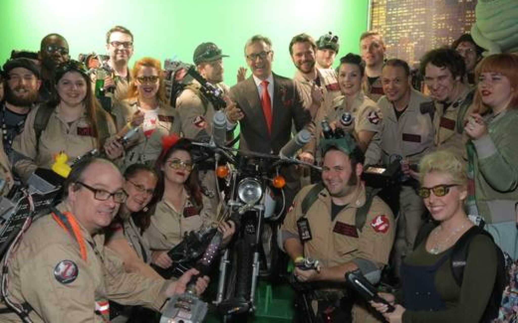 NYC Ghostbusters at a special NYCC after party at Madame Tussaud's NY with film director Paul Feig.