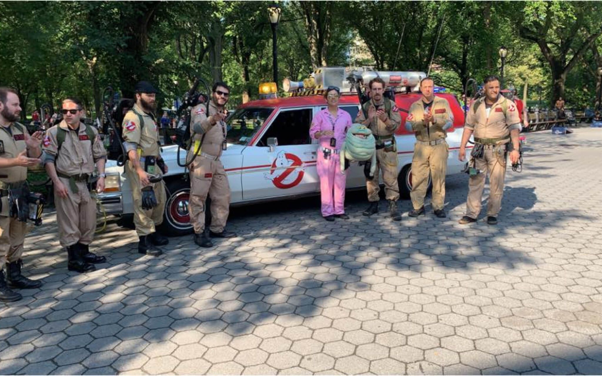 NYC Ghostbusters in Central Park after their Ecto acted as the pace car for the New York Road Runners.